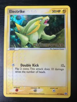 Pokemon RARE Holo Manectric EX Emerald 7/106 & RARE Stamed Holo Electrike 47/106 - Image 4
