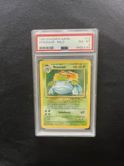 Pokemon 1999 Base Set Unlimited Venusaur Holo Rare PSA 8 Nm-Mt - Image 1