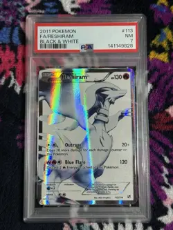 Pokemon TCG 2011 Black & White Reshiram Full Art Ultra Rare Holo PSA 7 113/114 - Image 1