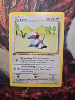 Porygon Base Set 39/102 1st Edition Uncommon German Card Pokemon TCG NM - Image 1