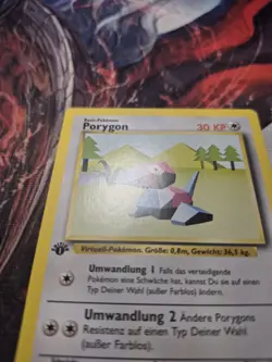 Porygon Base Set 39/102 1st Edition Uncommon German Card Pokemon TCG NM - Image 3