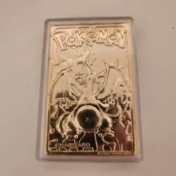 Vintage Pokemon 1999 CHARIZARD Burger King Promo 23k Gold Plated Trading Card - Image 1