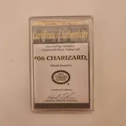 Vintage Pokemon 1999 CHARIZARD Burger King Promo 23k Gold Plated Trading Card - Image 2