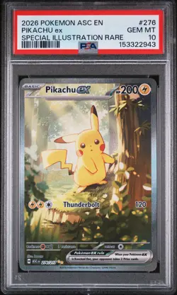 2026 POKEMON ASC EN-ASCENDED HEROES SPECIAL ILLUSTRATION RARE PIKACHU EX PSA 10 - Image 1