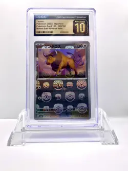 2023 POKEMON JPN 151 TAUROS MASTER BALL REVERSE HOLO #128 CGC 10 PRISTINE - Image 1