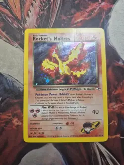 Pokemon TCG Rocket’s Moltres 12/132 Team Rocket Unlimited Holo Rare HP - Image 1