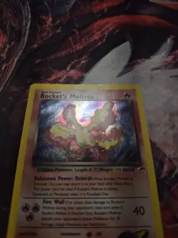 Pokemon TCG Rocket’s Moltres 12/132 Team Rocket Unlimited Holo Rare HP - Image 2