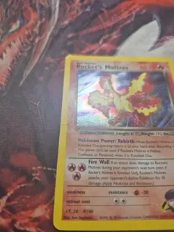 Pokemon TCG Rocket’s Moltres 12/132 Team Rocket Unlimited Holo Rare HP - Image 3