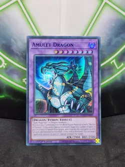 Yugioh Amulet Dragon DLCS-EN005 Blue Ultra Rare 1st Edition NM - Image 1