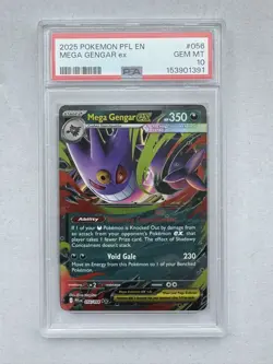 2025 POKEMON MEGA GENGAR EX 056/094 PHANTASMAL FLAMES PSA 10 - Image 1