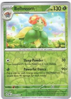 Bellossom 003/197 Reverse Holo UC Obsidian Flames NM Pokemon - Image 1