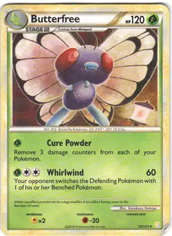 Butterfree 16/123 R HeartGold & SoulSilver Pokemon DMG (crease) - Image 1