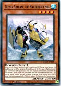 Gizmek Arakami, the Hailbringer Hog - DAMA-EN018 Super Rare 1st Edition Yugioh - Image 1