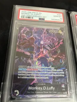2025 One Piece EN 2nd Anniversary Set Sequential Set of (8) PSA 10 - Image 2