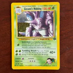 Giovanni's Nidoking 7/132 Holo Rare Gym Challenge Pokemon Card DMG - Image 1