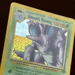 Giovanni's Nidoking 7/132 Holo Rare Gym Challenge Pokemon Card DMG - Image 4