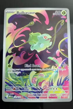POKEMON TCG BULBASAUR 133/132 ME01 ILLUSTRATION RARE HOLO NM BASIC 80HP - Image 1