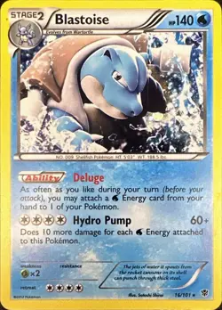 Blastoise 16/101 Holo Rare Plasma Blast Pokemon Holo Moderately Played - Image 1