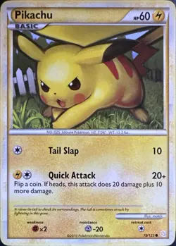 Pikachu 78/123 Common HeartGold & SoulSilver Pokemon Lightly Played - Image 1