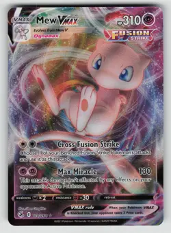 Mew VMAX 114/264 Holo VMAX Rare Fusion Strike Pokemon Lightly Played - Image 1