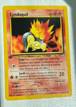 1st Edition Cyndaquil 56/111 Pokemon Neo Genesis 2000 Near Mint (NM) - Image 1