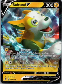 Pokemon TCG Boltund V 67/192 Rebel Clash NM - Image 1