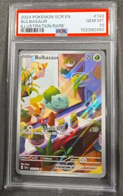 POKEMON CARD BULBASAUR ILLUSTRATION 143 STELLAR CROWN #143 GRADED PSA 10 GEM MT - Image 1