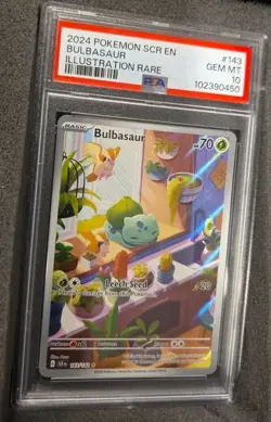 POKEMON CARD BULBASAUR ILLUSTRATION 143 STELLAR CROWN #143 GRADED PSA 10 GEM MT - Image 2