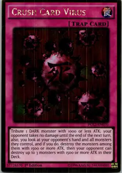 Yugioh Crush Card Virus PGL2-EN070 1st Edition Gold Rare NM - Image 1