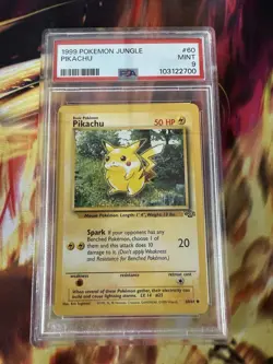 Pokemon TCG Jungle Pikachu Card 60/64 Vintage 1999 WOTC Slab, PSA 9 Mint - Image 1