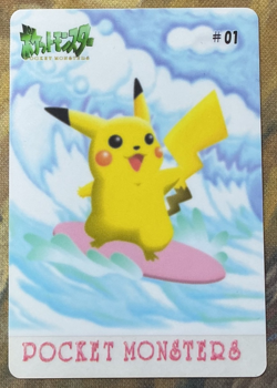 Pokemon Card Surfing Pikachu Bandai Sealdass Fancy Graffiti 1998 #2842 - Image 1