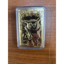 Vintage 1999 Pokemon Pikachu 23K Gold Plated Metal Card Burger King Nintendo - Image 1