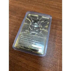 Vintage 1999 Pokemon Pikachu 23K Gold Plated Metal Card Burger King Nintendo - Image 2