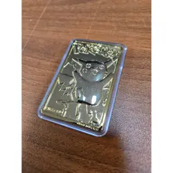 Vintage 1999 Pokemon Pikachu 23K Gold Plated Metal Card Burger King Nintendo - Image 3