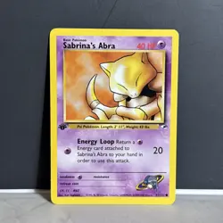 Pokemon Gym Heroes 91/132 Sabrina's Abra 1st Edition Pokemon Card - Image 1