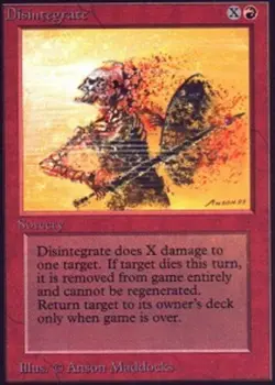 Disintegrate ~ Moderately Played Unlimited MTG Magic UltimateMTG Red Card - Image 1