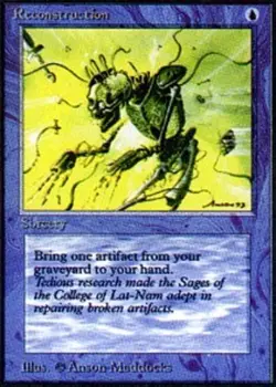Reconstruction ~ Lightly Played Antiquities MTG Magic UltimateMTG Blue Card - Image 1