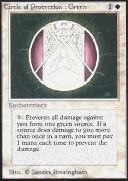 Circle of Protection: Green ~ Near Mint Unlimited MTG Magic UltimateMTG White Ca - Image 1