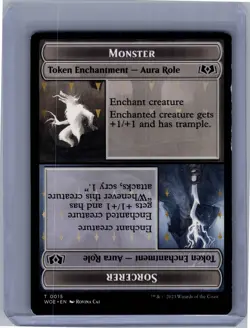 Monster Role / Sorcerer Role Token 15 Wilds of Eldraine MTG LP - Image 1