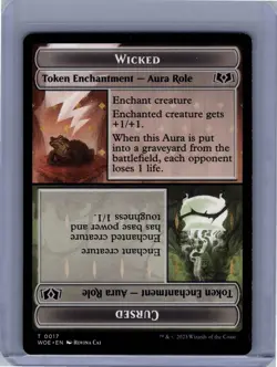 Wicked Role / Cursed Role Token 17 Wilds of Eldraine MTG LP - Image 1