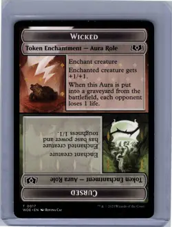 Wicked Role / Cursed Role Token 17 Wilds of Eldraine MTG LP - Image 1