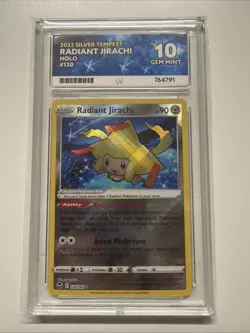 Pokemon TCG Radiant Jirachi Silver Tempest Holo Card 120/195 Graded ACE 10 - Image 1