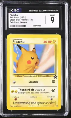 CGC 9 MINT Pikachu (snap) 26 Black Star Promo Wotc Pokemon League Pokemon Card - Image 1