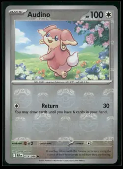 Audino (Master Ball Pattern) 074/086 Holo Common Black Bolt Pokemon NM/M - Image 1