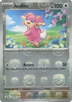 Audino (Master Ball Pattern) 074/086 Holo Common Black Bolt Pokemon NM/M - Image 4