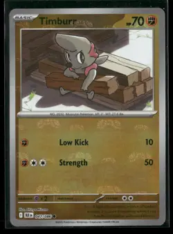 Timburr (Master Ball Pattern) 047/086 Holo Common Black Bolt Pokemon NM/M - Image 1