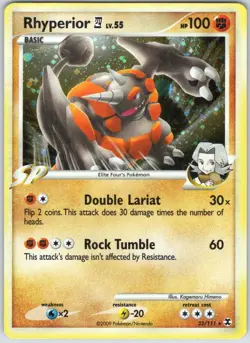 Rhyperior E4 (DPPt Rising Rivals) 32/111 Holo Deck Exclusives Pokemon NM - Image 1