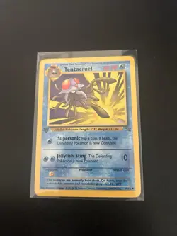 Tentacruel 44/62 1st Edition Uncommon Fossil Pokemon Card - Image 1