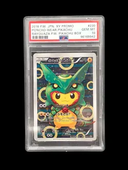 Carte Pokemon Pikachu Poncho Rayquaza PSA 10 GEM MINT Ultra RarePromo Japon - Image 1