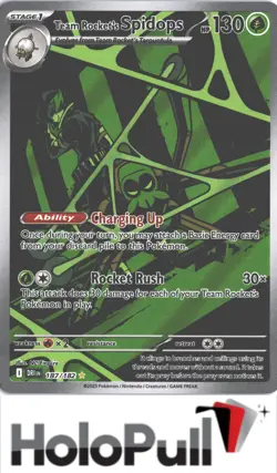 TEAM ROCKET'S SPIDOPS 187/182 ILLUSTRATION RARE DESTINED RIVALS POKEMON NM/M - Image 1
